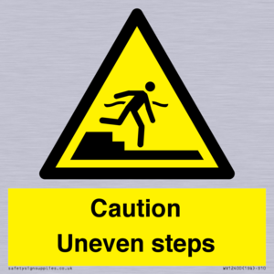 Caution Uneven steps